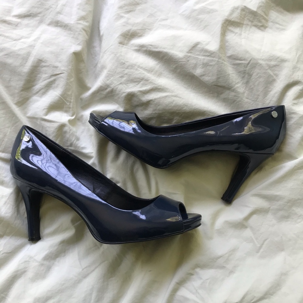 Blue Calvin Klein Peep Heels